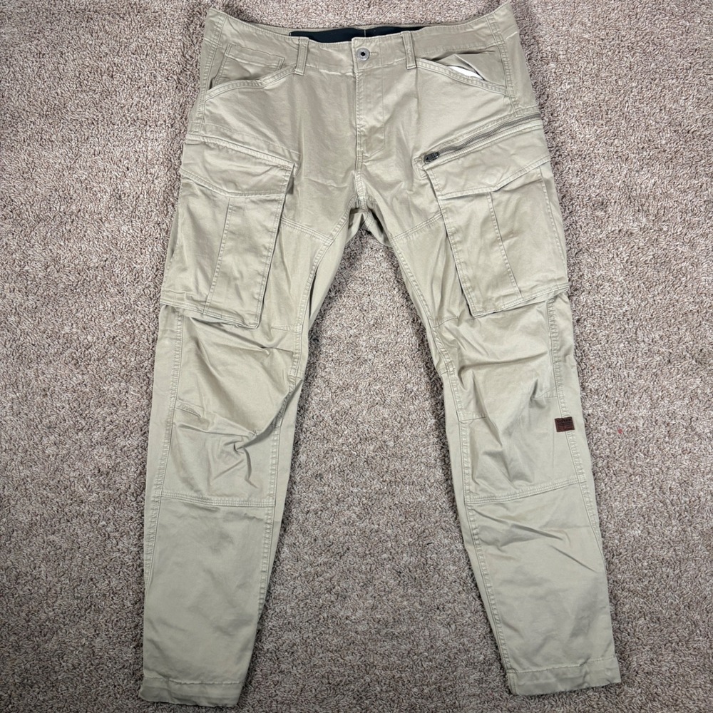 G-Star Raw Mens Rovic Zip 3D Tapered Cargo Pants Beige D02190 36x32